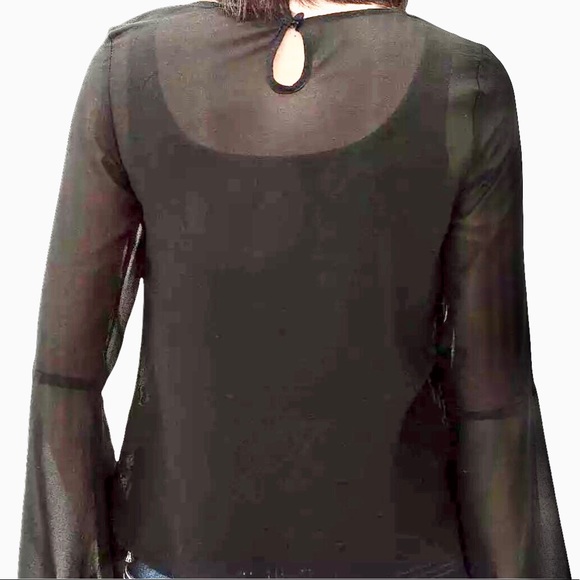 Buckle Leaf Method Top Sheer Black - Picture 2 of 12